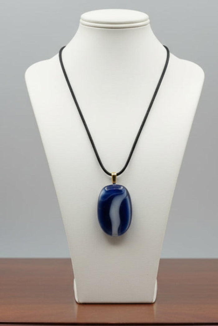 Blue Fused Glass Pendant