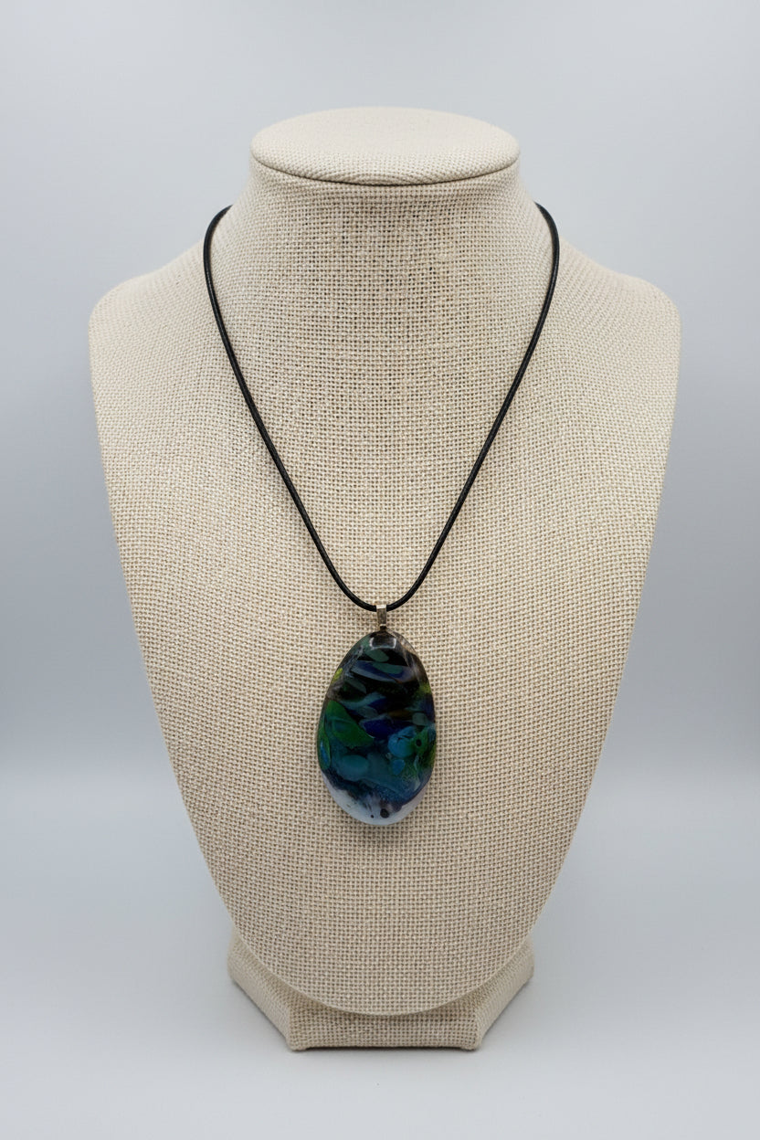 Ocean Depths Fused Glass Pendant