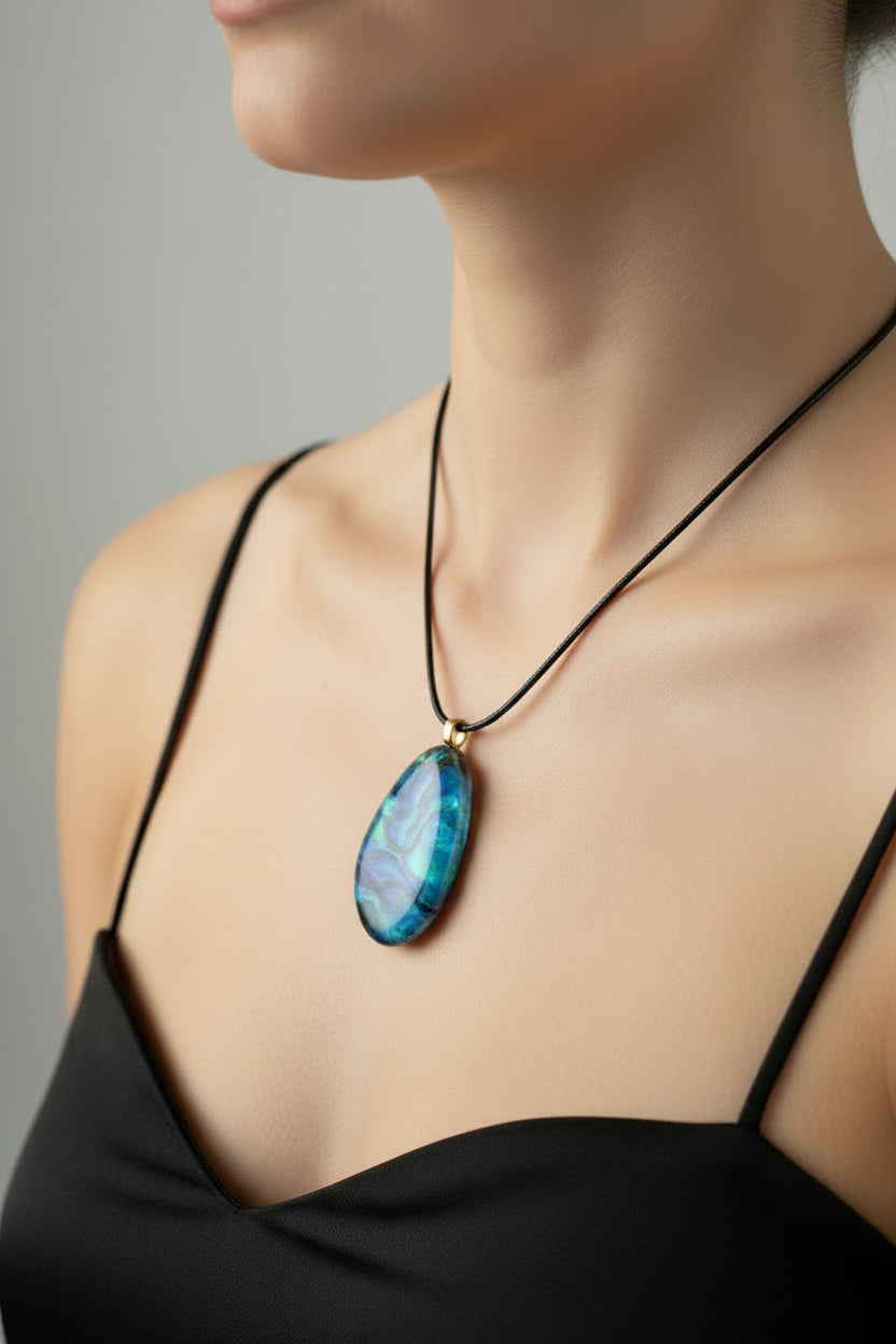 Ocean Depths Fused Glass Pendant