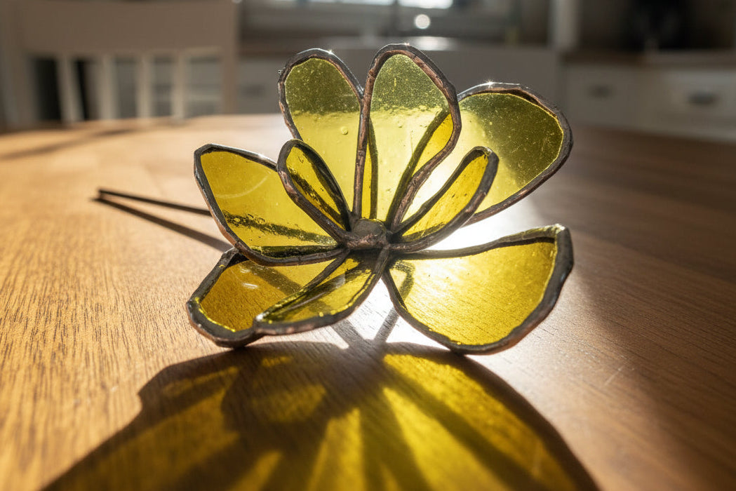 Broken Bottle Flower Garden Stake