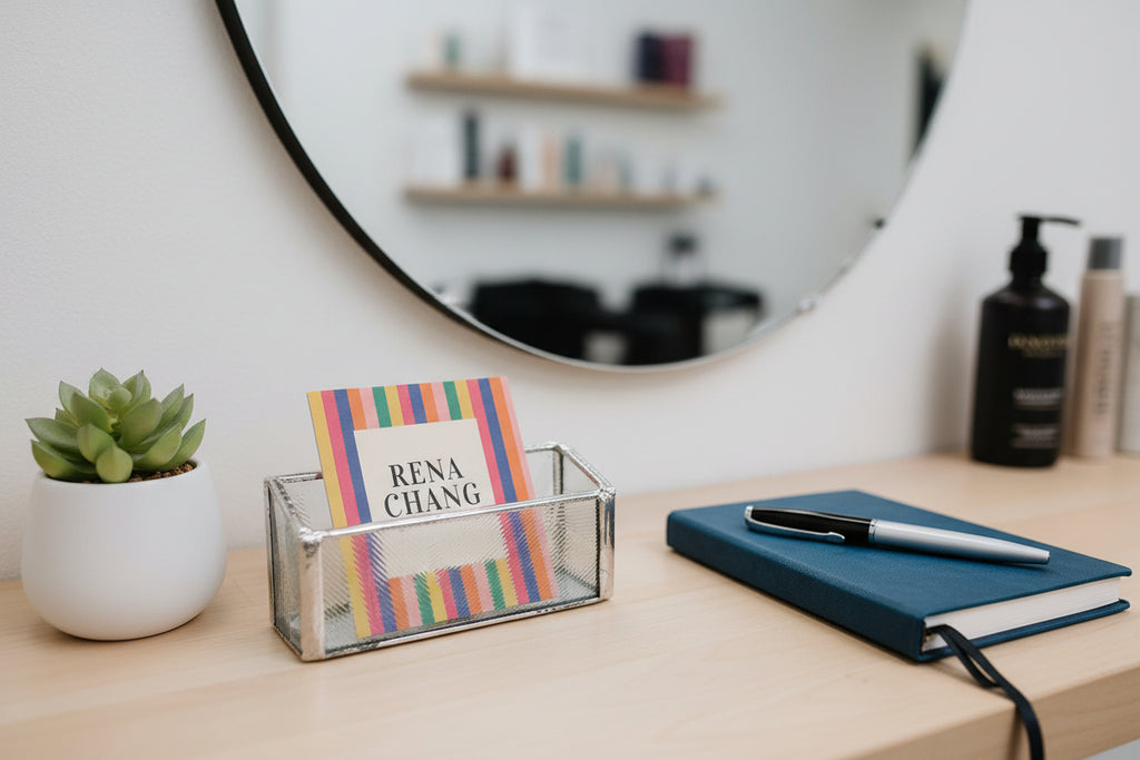 Iridescent Stained Glass Business Card Holder