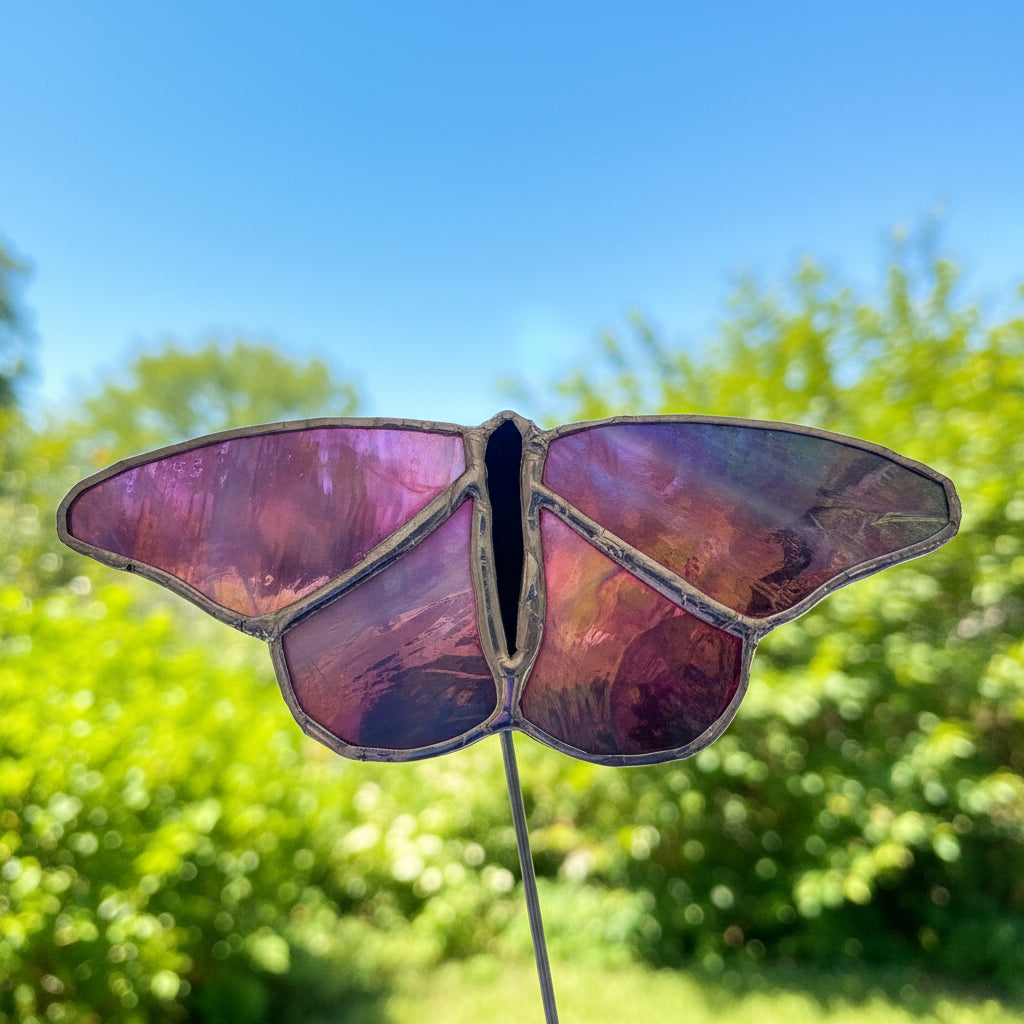 Stained Glass Butterfly Plant Stake