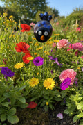 Fused Glass Grumpy Bird Plant Stake