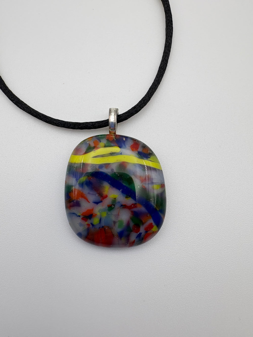 Fused Glass Confetti Pendant Necklace