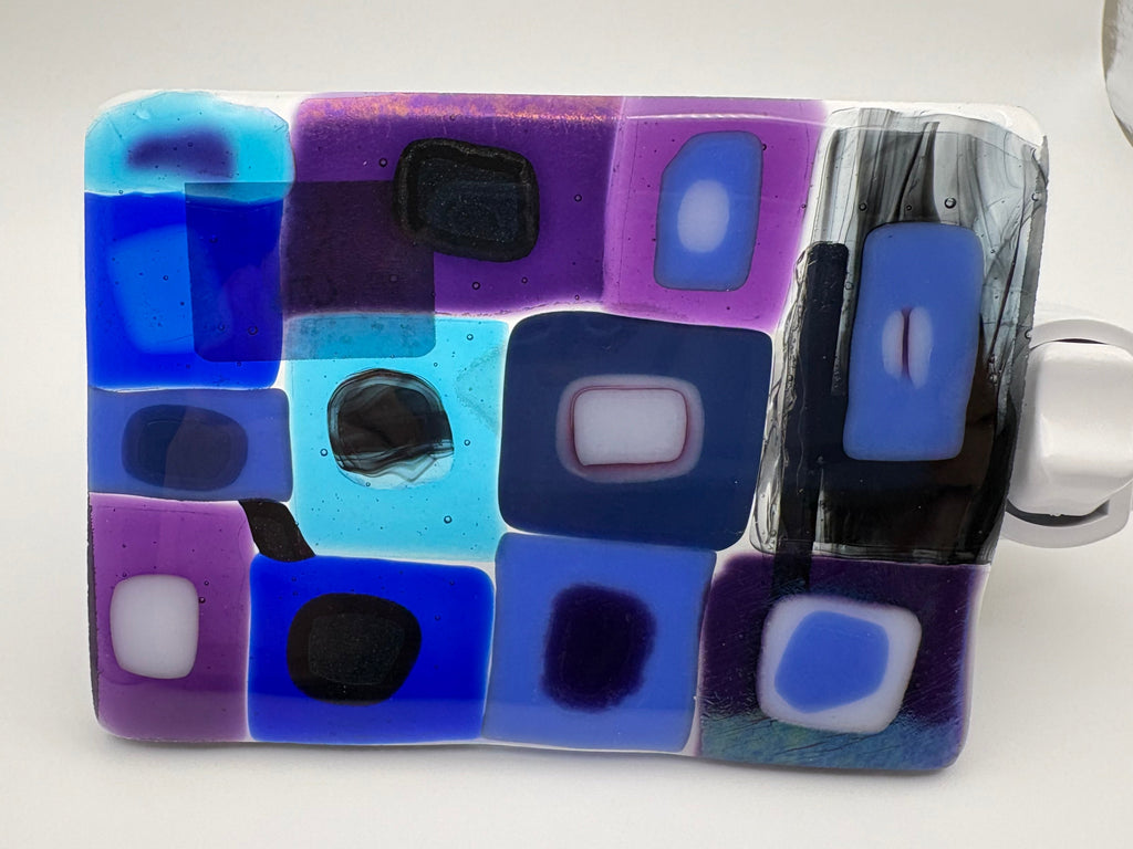 Fused Glass Retro Mosaic Night Light – Blue & Purple