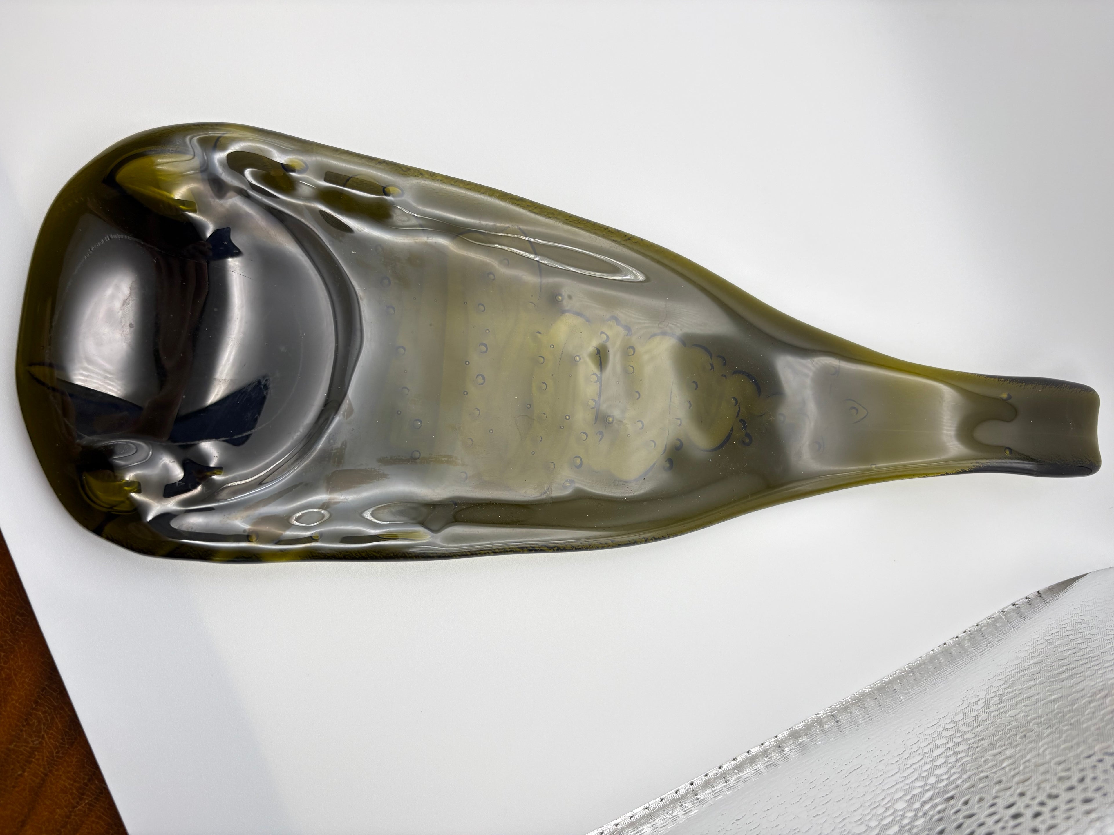 Holiday Tree Slumped Wine Bottle Spoon Rest